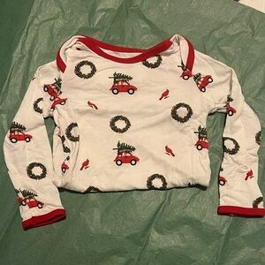 Kyte BABY 12-18 months Bamboo Rayon  Holiday Long Sleeve Bodysuit w Red truck